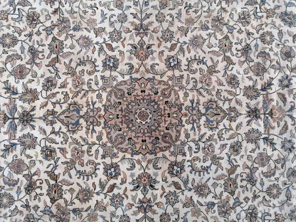 Persian wool rug 6.4 x 9.6 vintage living room rug
