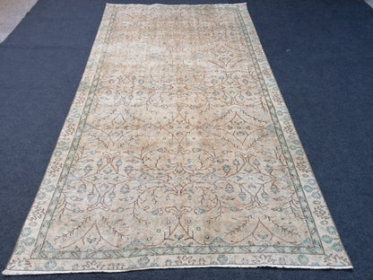 4.9 x 8.6 Oushak turkish rug, vintage turkish rug,oushak vintage rug,vintage rug,