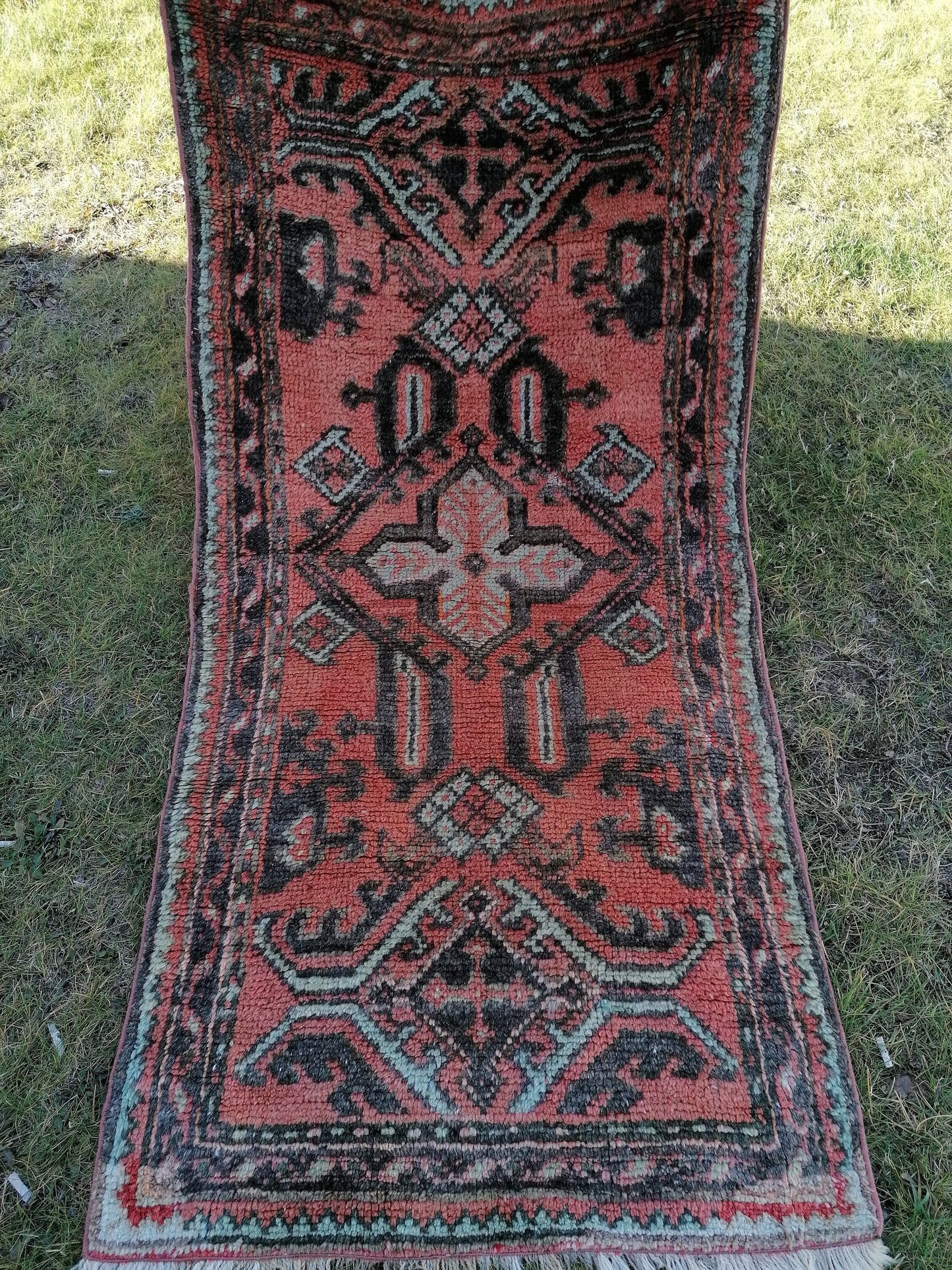 2.10 x 5.9 Shaggy oushak rug turkish rug vintage rug
