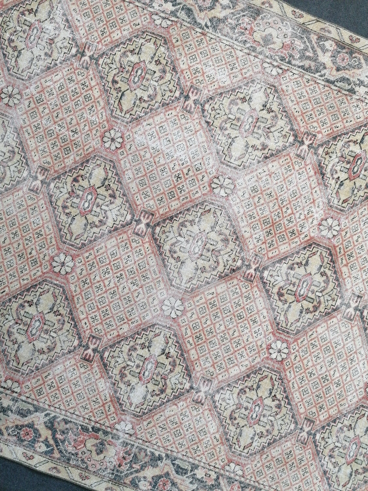6.2 x 9.2 Large vintage rug turkish handmade rug traditional rug,  vintage oushak rug, wool rug