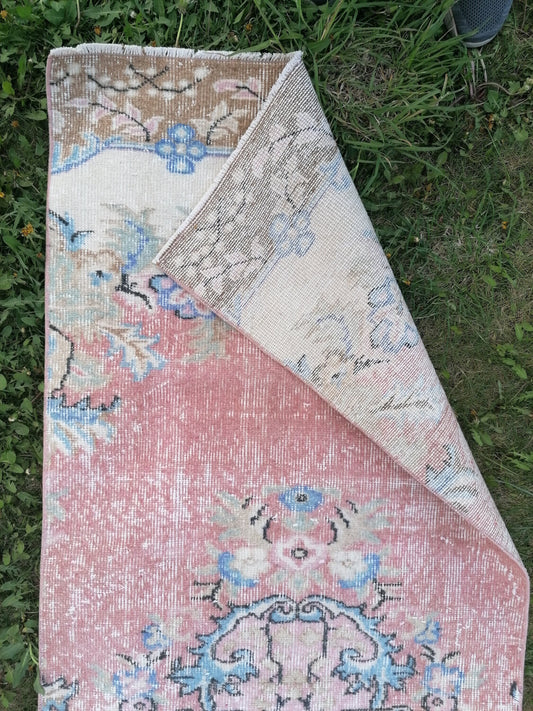 2.7 x 15 Oushak runner rug, turkish runner rug, traditional runner rug,