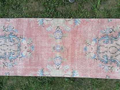 2.7 x 15 Oushak runner rug, turkish runner rug, traditional runner rug,