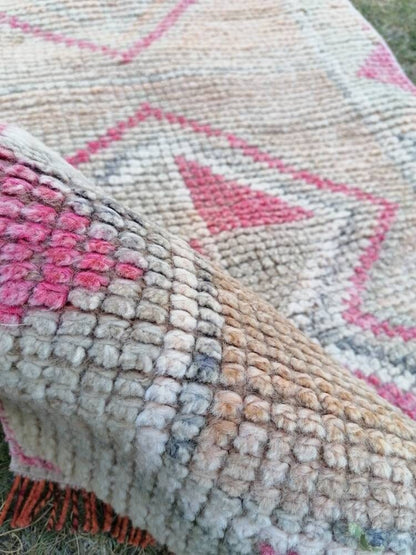 2.3 x 12.2 high pile wool runner rug vintage oriental runner Hand-knotted runner rug