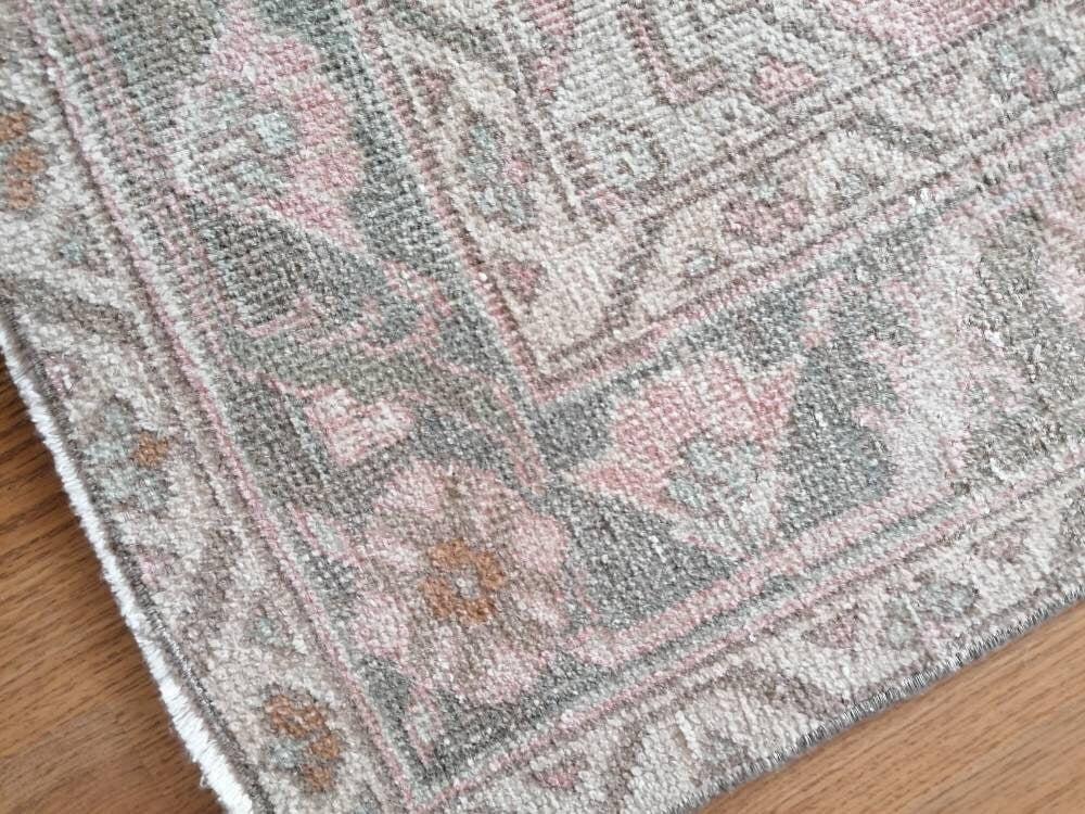 4.2 x 6.4 Muted oushak turkish rug  pastel vintage rug, handmade wool rug