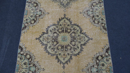 3.4 x 12.6 Turkish runner rug, distressed vintage wool runner hallway oushak runner,