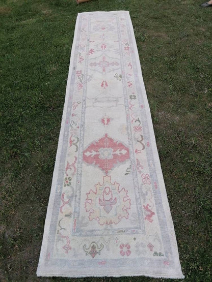 3 x 13 oushak runner rug, handmade wool turkish rug, vintage kitchen runner, long runner rugs
