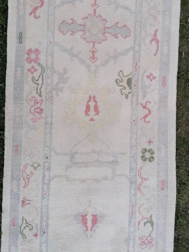 3 x 13 oushak runner rug, handmade wool turkish rug, vintage kitchen runner, long runner rugs