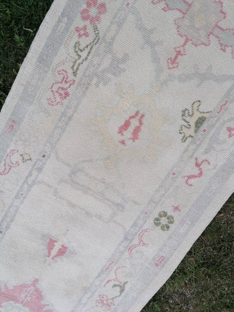 3 x 13 oushak runner rug, handmade wool turkish rug, vintage kitchen runner, long runner rugs