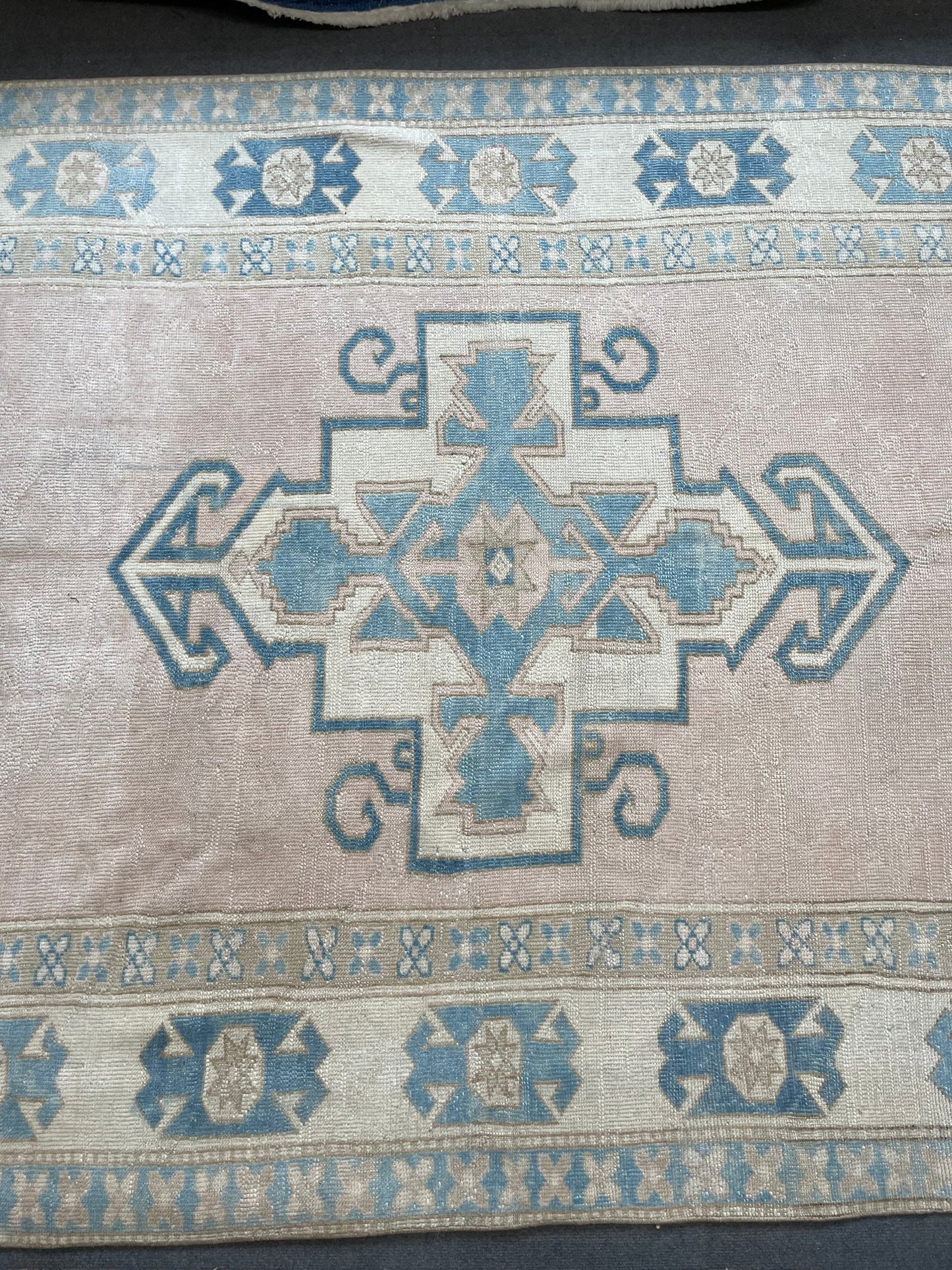 5.9 x 7.9 Vintage turkish rug, oushak rug, handmade wool rug