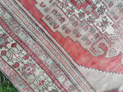 5x8 handmade anatolian rug, vintage Turkish wool rug, oushak bedroom rug, living room rug