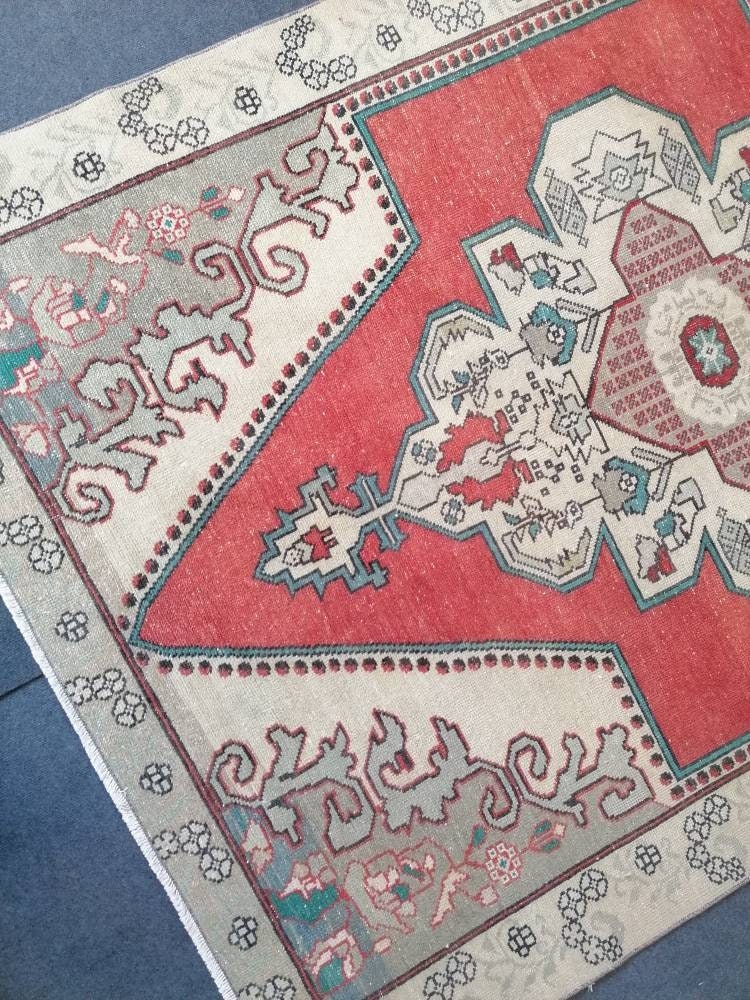 5.6 x 7.5 turkish rug, vintage kitchen rug, oushak bedroom rug, handmade rug