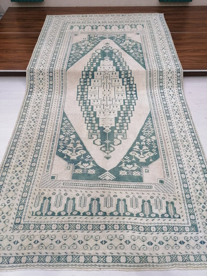 5.5 x 10.5 handmade rug, Turkish rug, Oushak rug