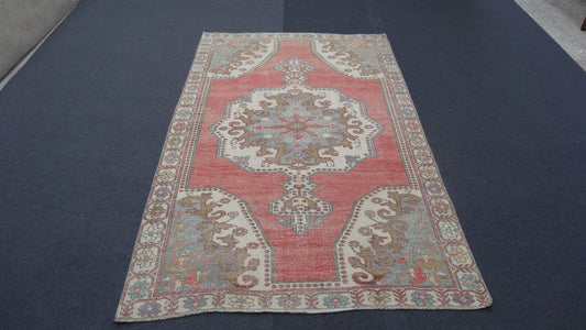 53 x 87 inches Vintage rug, turkish oushak rug , Hand-knotted rug