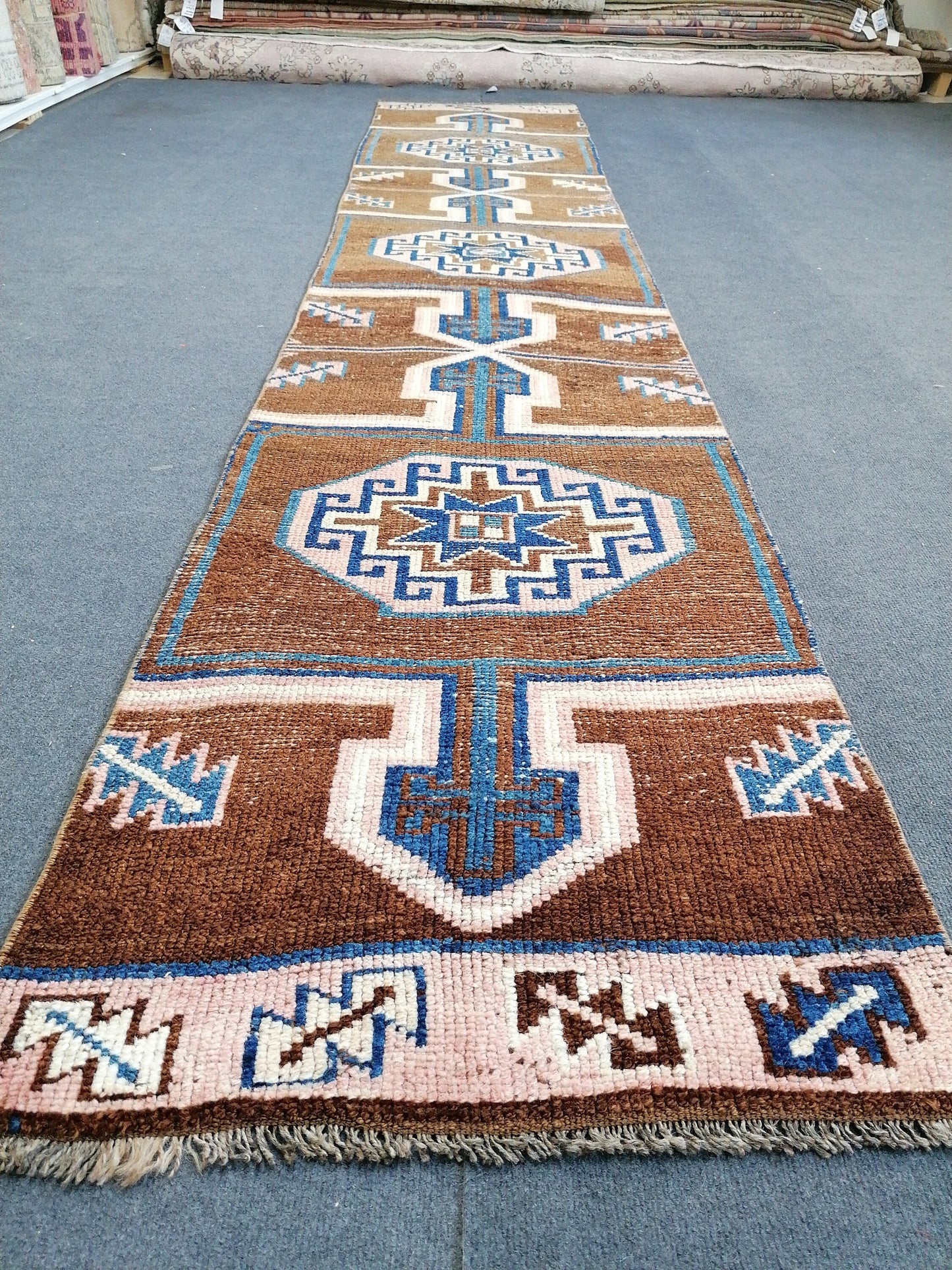2.2 x 11.10 turkish runner rug vintage runner oushak rug unique