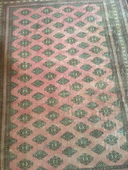 6.5 x 9.4 handmade persian oversize living room area rug, vintage oushak rug