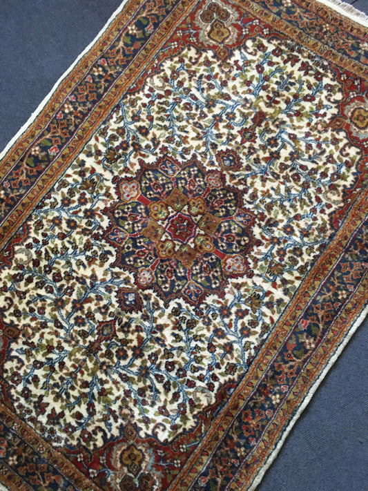 3x5 feet persian natural wool rug, vintage handmade brown medium size rug, living room area rug, wide lounge area rug, kitchen floor rugs