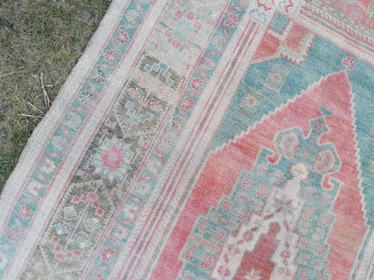 4.6 x 8.5 Oushak wool rug, vintage rug, turkish handmade rug hand knotted rug rug