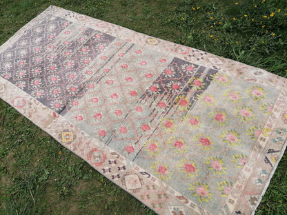 4.8 x 10.8 Vintage rug, turkish vintage runner rug, anatolian rug, oushak runner