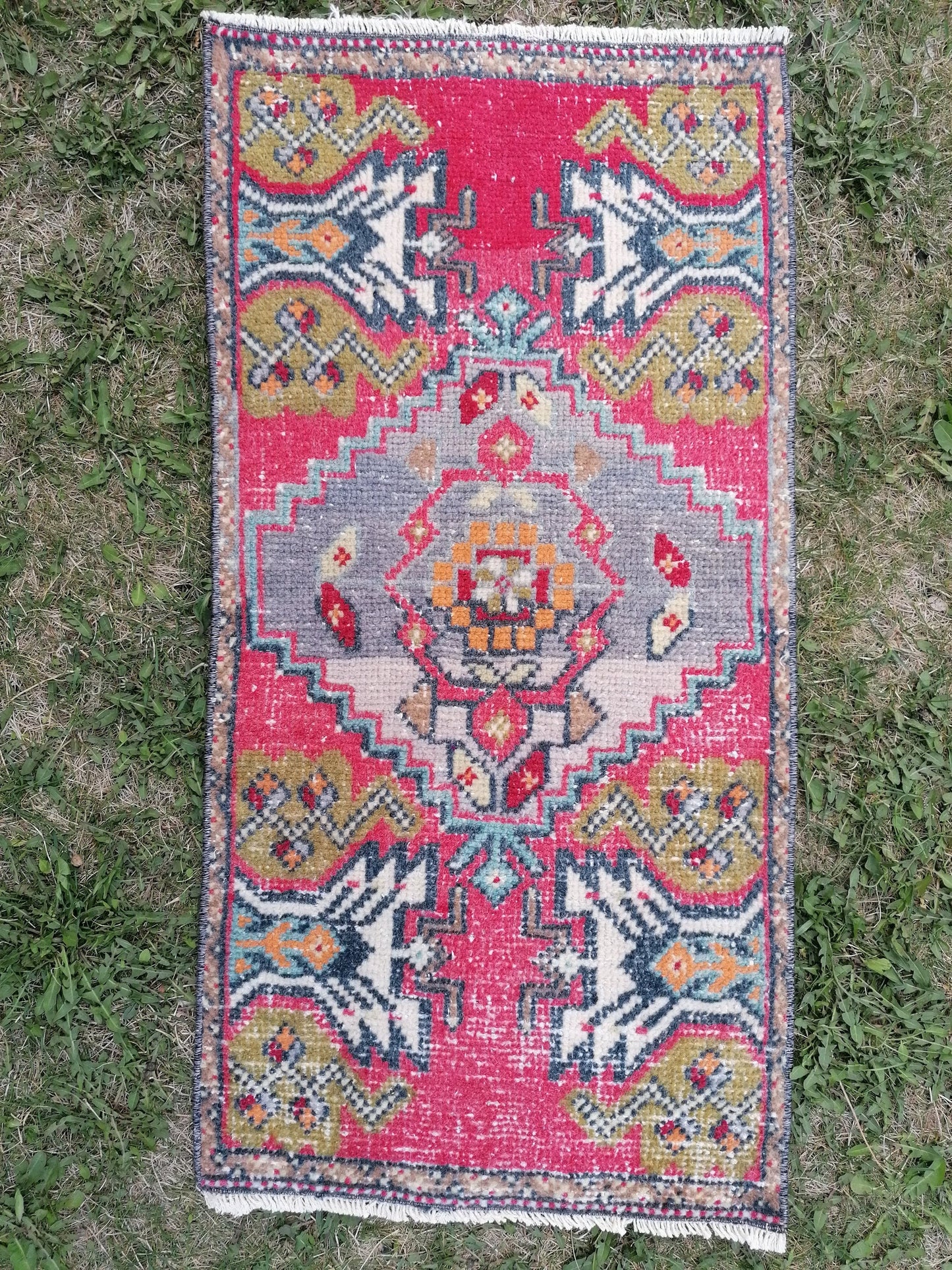 TurkÄ±sh rug vÄ±ntage rug, vÄ±ntage turkÄ±sh rug, hand made rug,wool rug 3'2x1'7 feet
