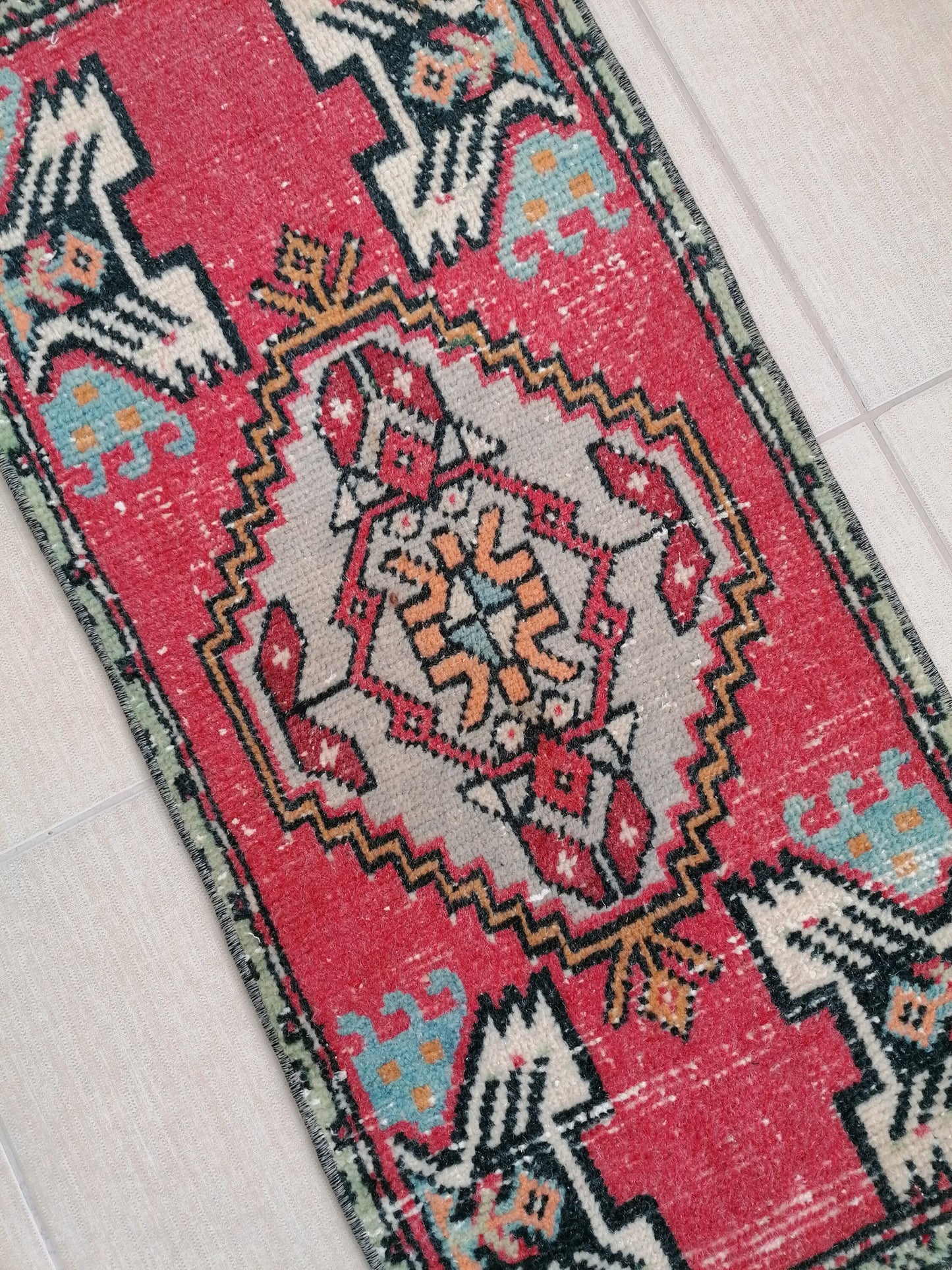 Turkish rug, vintage small rug, handmade rug,wool rug 3'2x1'6 feet