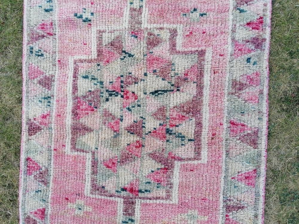 2.10 x 11 Vintage turkish runner oushak high pile runner vintage runner rug, handmade oushak rug