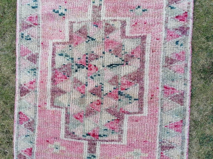 2.10 x 11 Vintage turkish runner oushak high pile runner vintage runner rug, handmade oushak rug