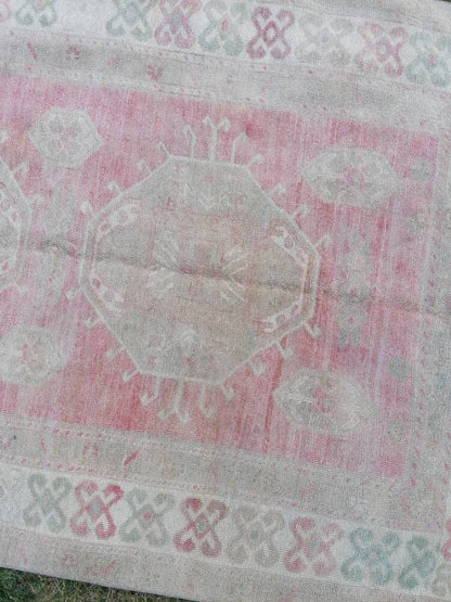 5 x 10.6 Vintage runner, oushak rug, hallway runner - handmade wool rug, kitchen runner rug,