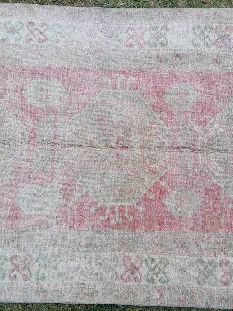 5 x 10.6 Vintage runner, oushak rug, hallway runner - handmade wool rug, kitchen runner rug,