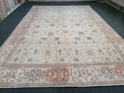Vintage rug 6.10 x 10.4 large vintage turkish rug, oushak handmade wool rug,