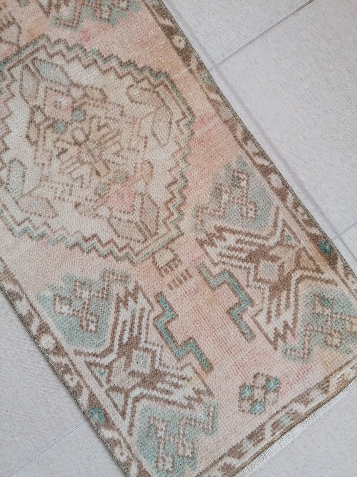 Turkish rug, vintage small rug, hand made rug,wool rug 3 x 1.6 feet