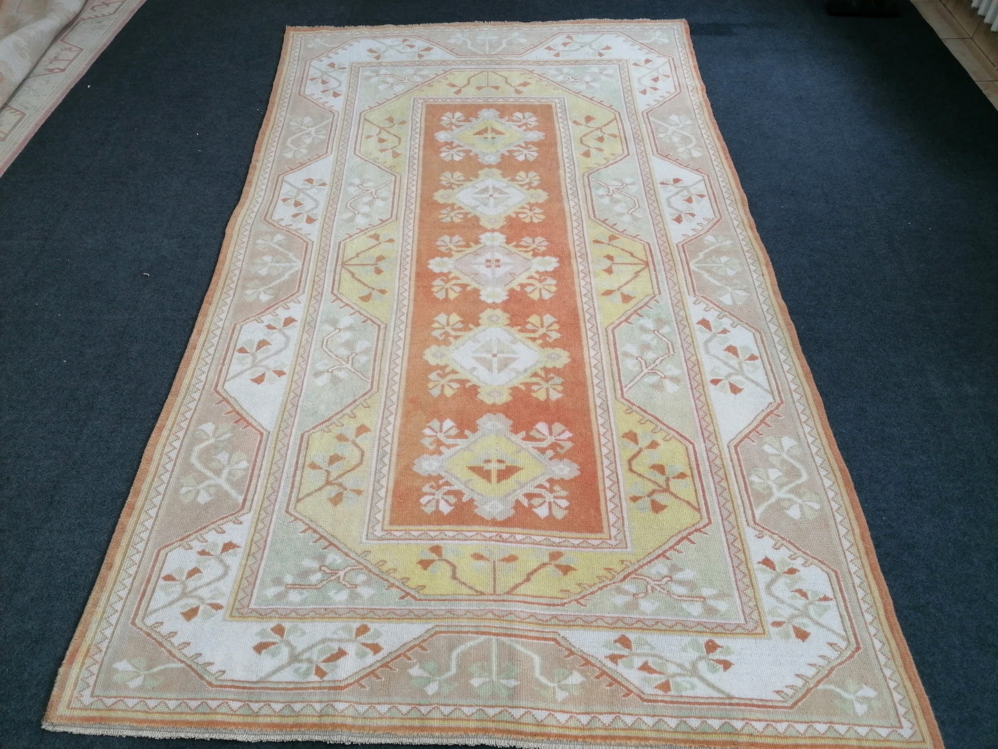 5 x 9 Turkish rug vintage turkish rug,  oushak vintage rug, kitchen rug, vintage anatolian rug, unique handmade