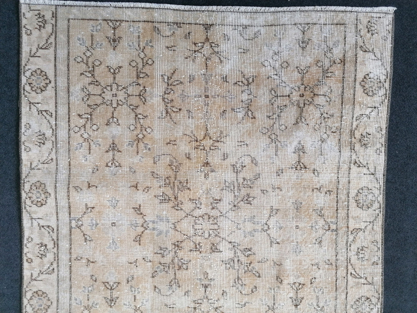3.6 x 5.10 Muted distressed vintage rug turkish rug, muted rug oushak rug floral rug oriental rug antique rug