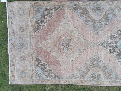 3.3 x 12.5 oushak turkish runner rug,turkish runner rug,oushak runner rug,vintage rug,