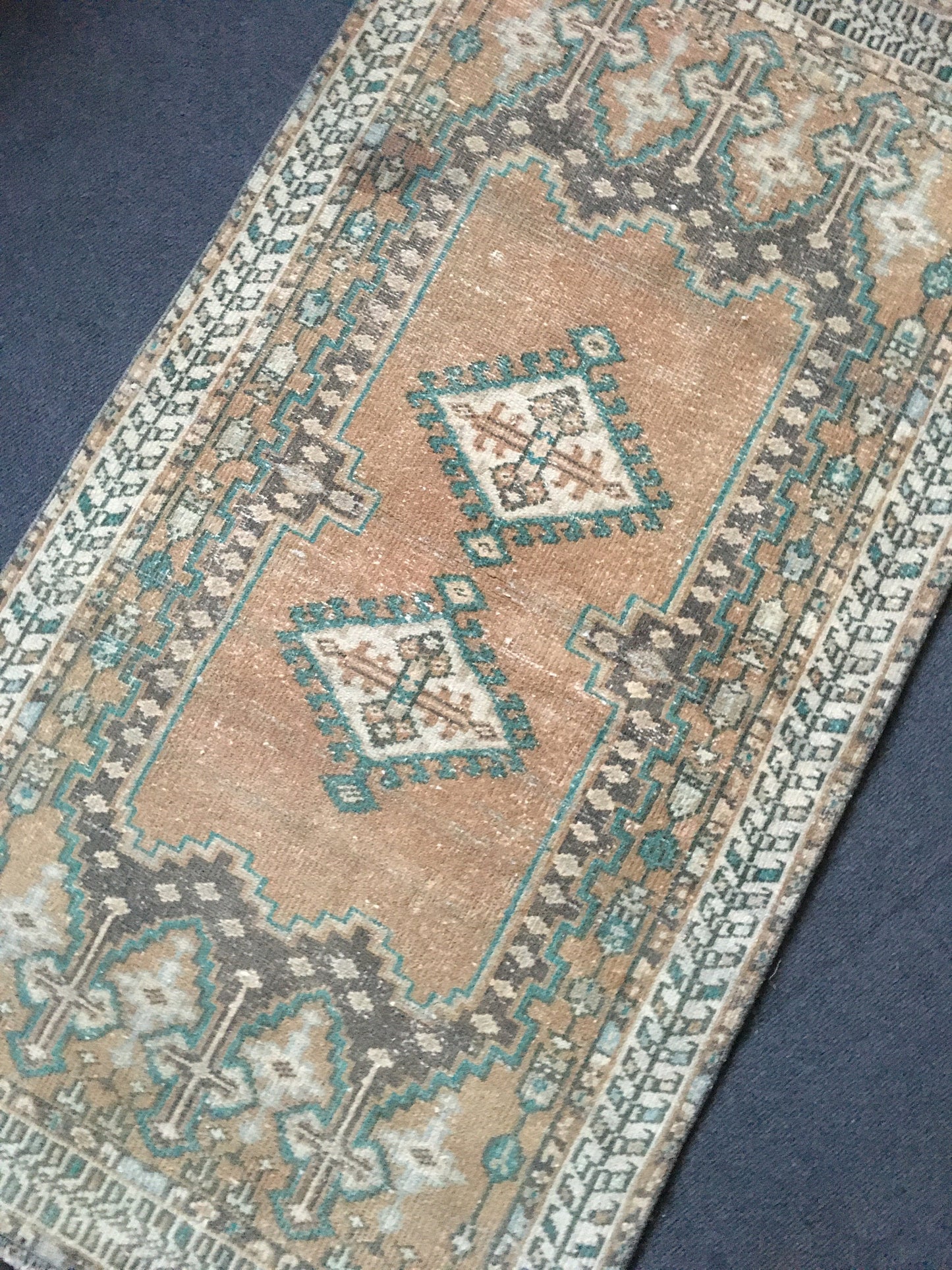 2.6 x 4.8 handmade area rug, vintage turkish rug,