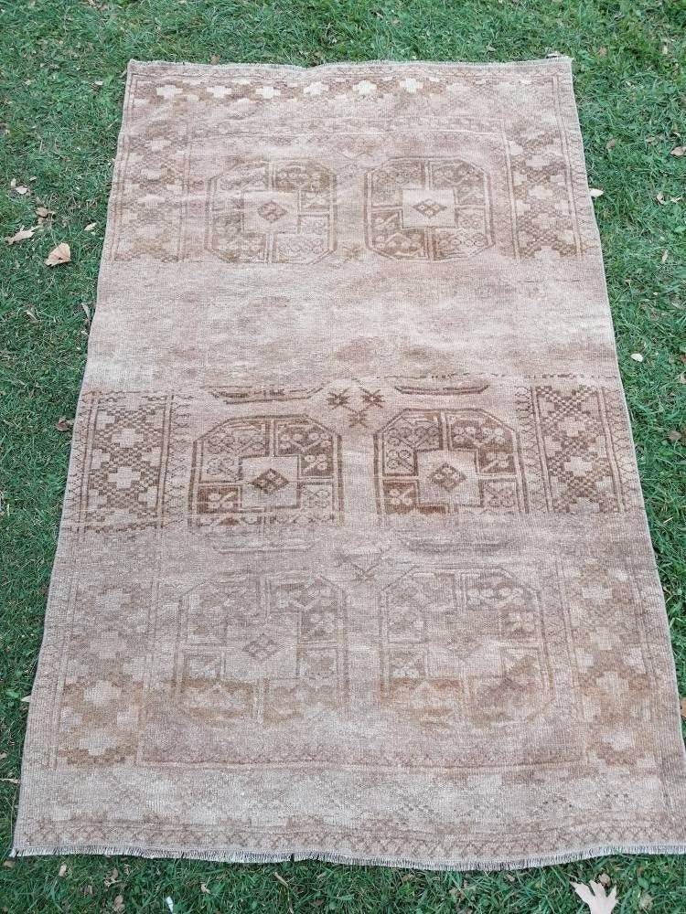4 x 6.3 Neatural turkish wool rug, oushak hand made rug