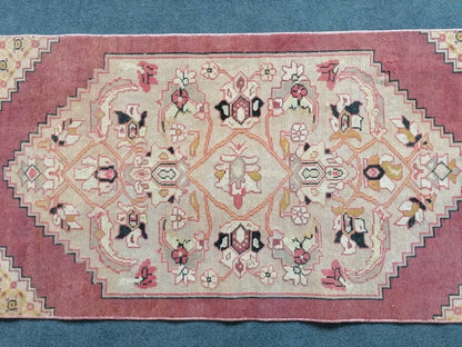 Runner rug 2.2 x 6.2 vintage wool runner rug, handmade vintage rug, hallway runner rug