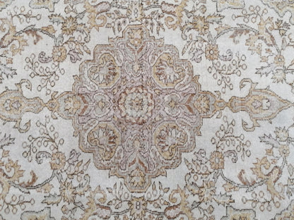 Neutral oushak wool rug 5.2 x 8.4 muted handmade rug, oushak rug, rustic rug, turkish rug,