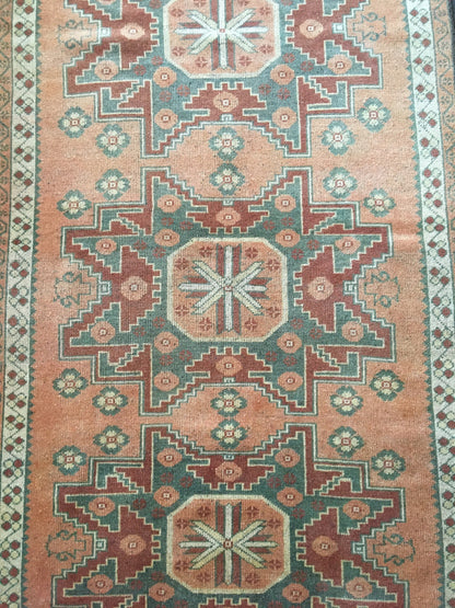 3.4 x 5.7 feet handmade natural wool rug, turkish anatolian vintage kitchen rug