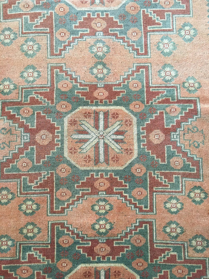 3.4 x 5.7 feet handmade natural wool rug, turkish anatolian vintage kitchen rug