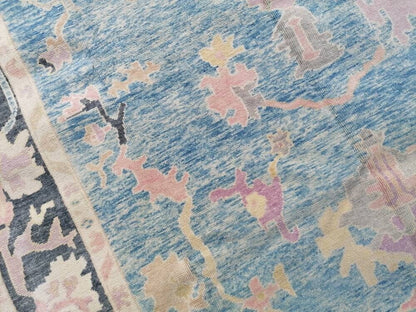 8.7 x 9.3  vintage Oushak rug, turkish rug, living room rug, handmade wool anatolian rug