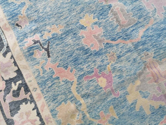 8.7 x 9.3  vintage Oushak rug, turkish rug, living room rug, handmade wool anatolian rug