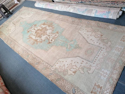 5 x 13 Oushak rug, handmade runner area, hallway rug