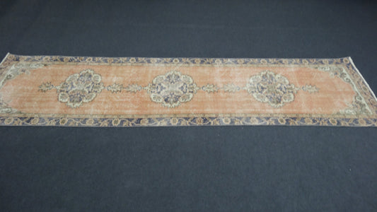 3x11 runner rug, vintage runner rug, turkish oushak runner rug, wool rug,