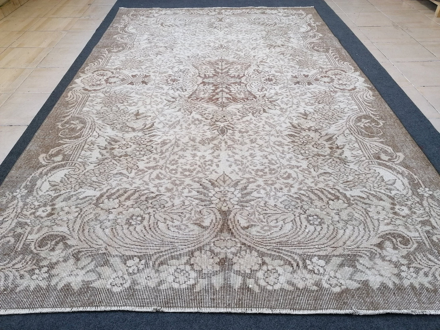 5.10 x 9.4 vintage turkish rug, oushak vintage rug, kitchen rug ,vintage anatolian rug