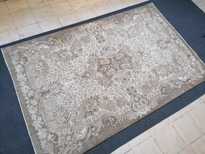 5.10 x 9.4 vintage turkish rug, oushak vintage rug, kitchen rug ,vintage anatolian rug