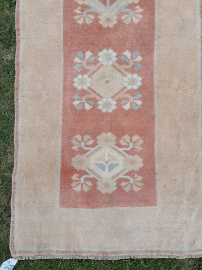 Hallway wool runner 2.5 x 8.8 turkish runner rug, vintage handmade runner rug, kitchen runner
