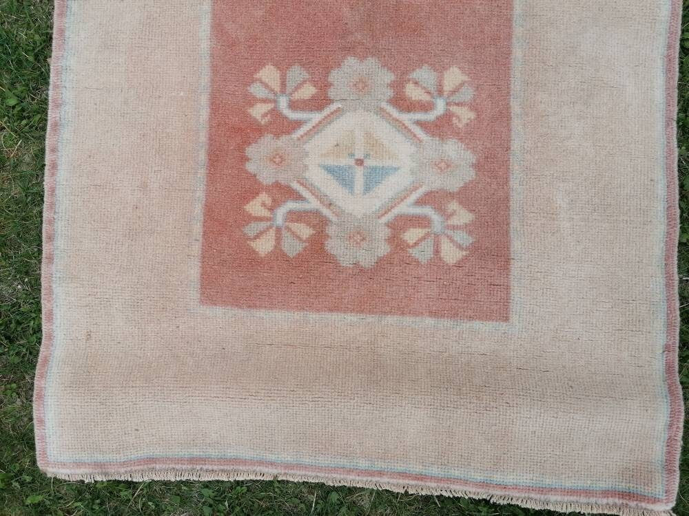 Hallway wool runner 2.5 x 8.8 turkish runner rug, vintage handmade runner rug, kitchen runner