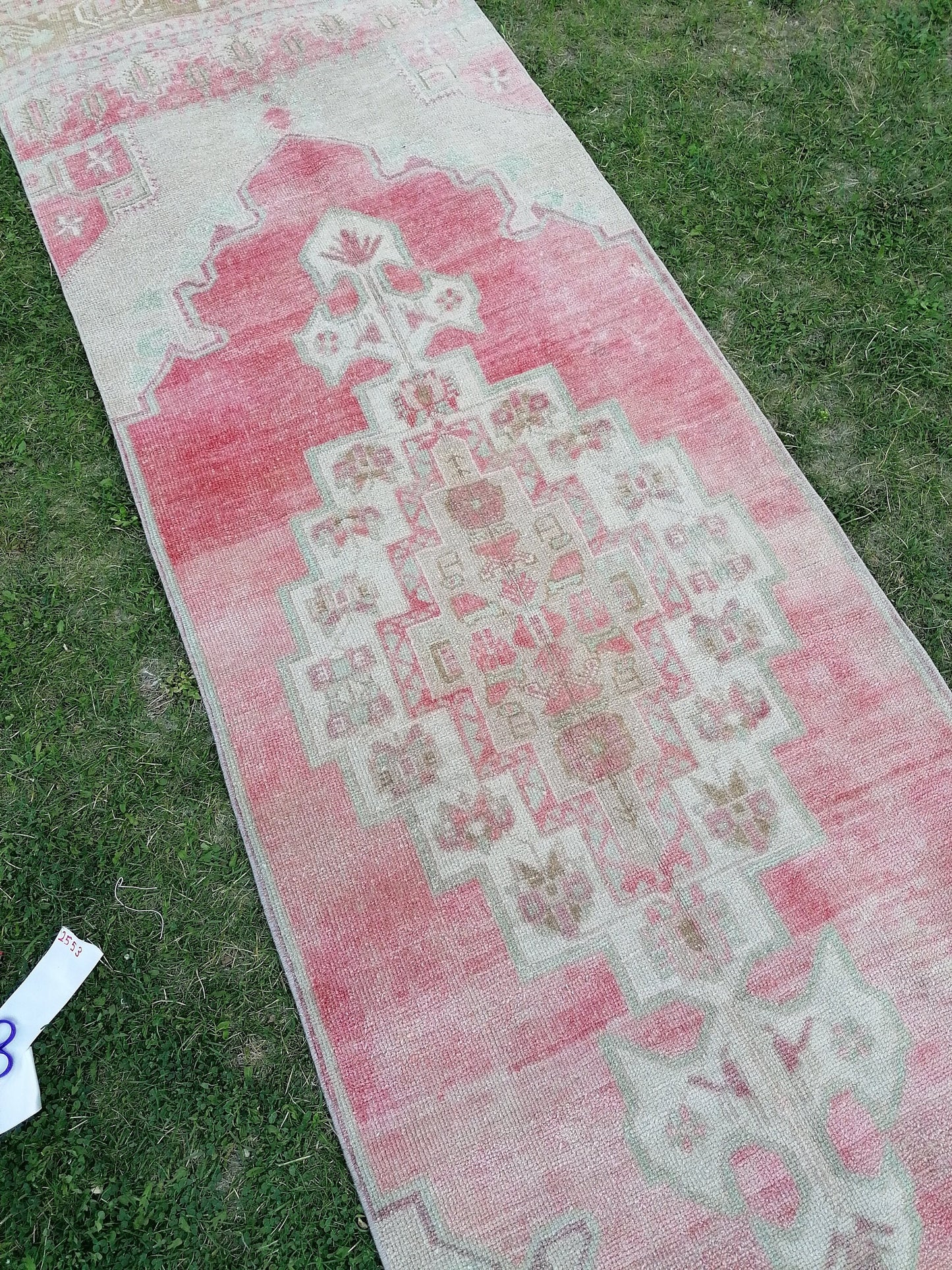 2.11 x 10.10 turkish runner wool rug, vintage runner rug, vintage oushak rug unique handmade