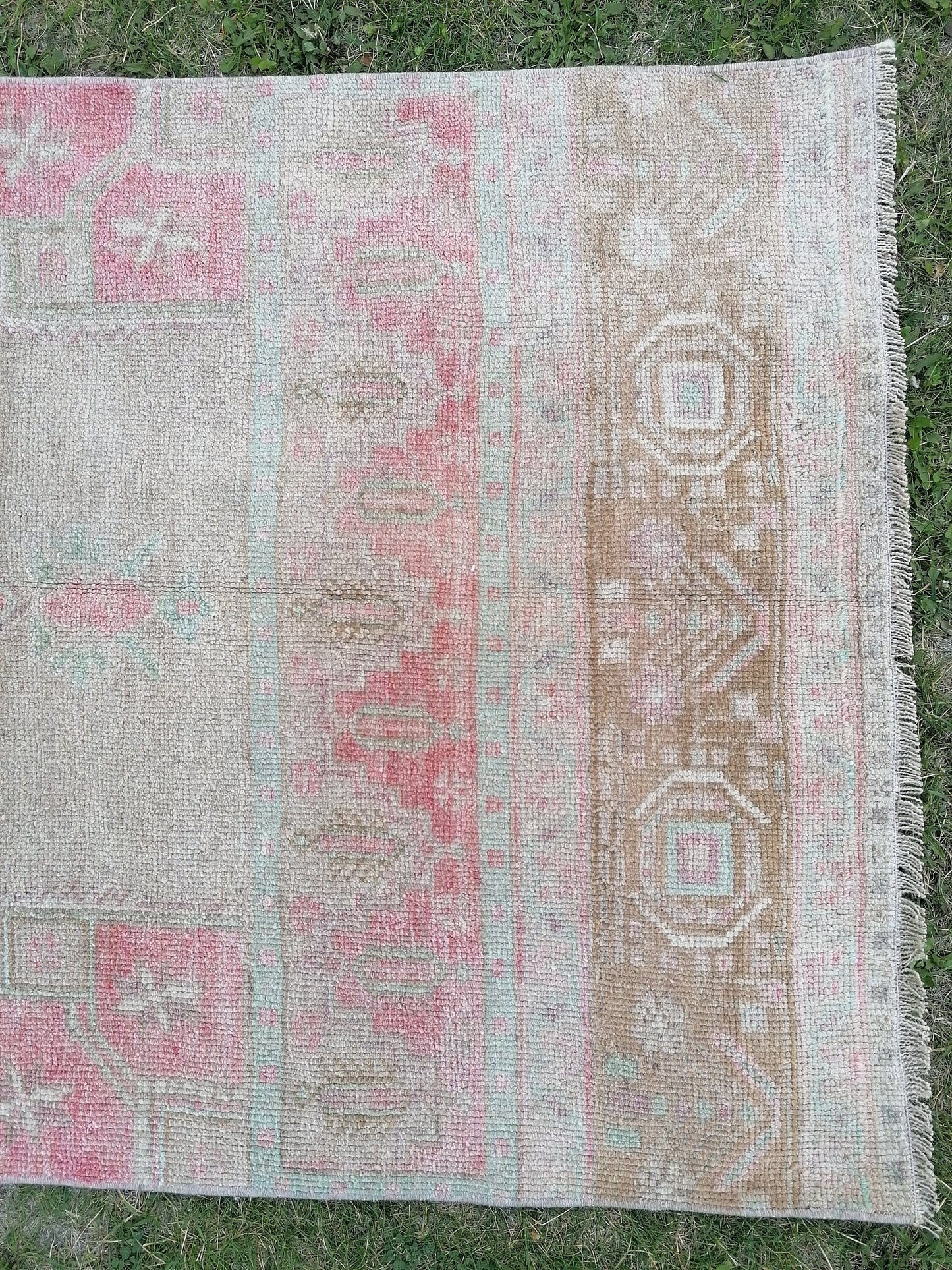 2.11 x 10.10 turkish runner wool rug, vintage runner rug, vintage oushak rug unique handmade