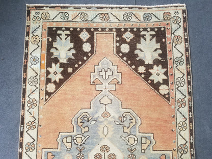 3.7 x 7 Oushak rug, turkish rug, wool rug vintage rug  handmade rug
